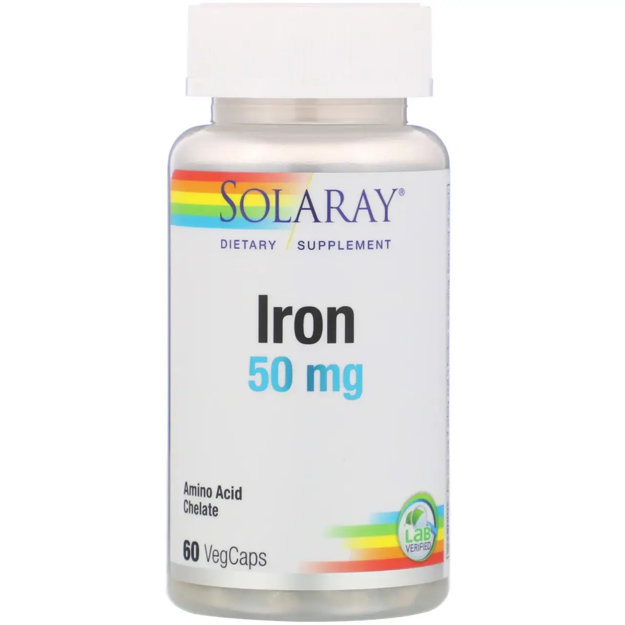 

Железо, Iron, Solaray, 50 мг, 60 капсул (SOR-46105)