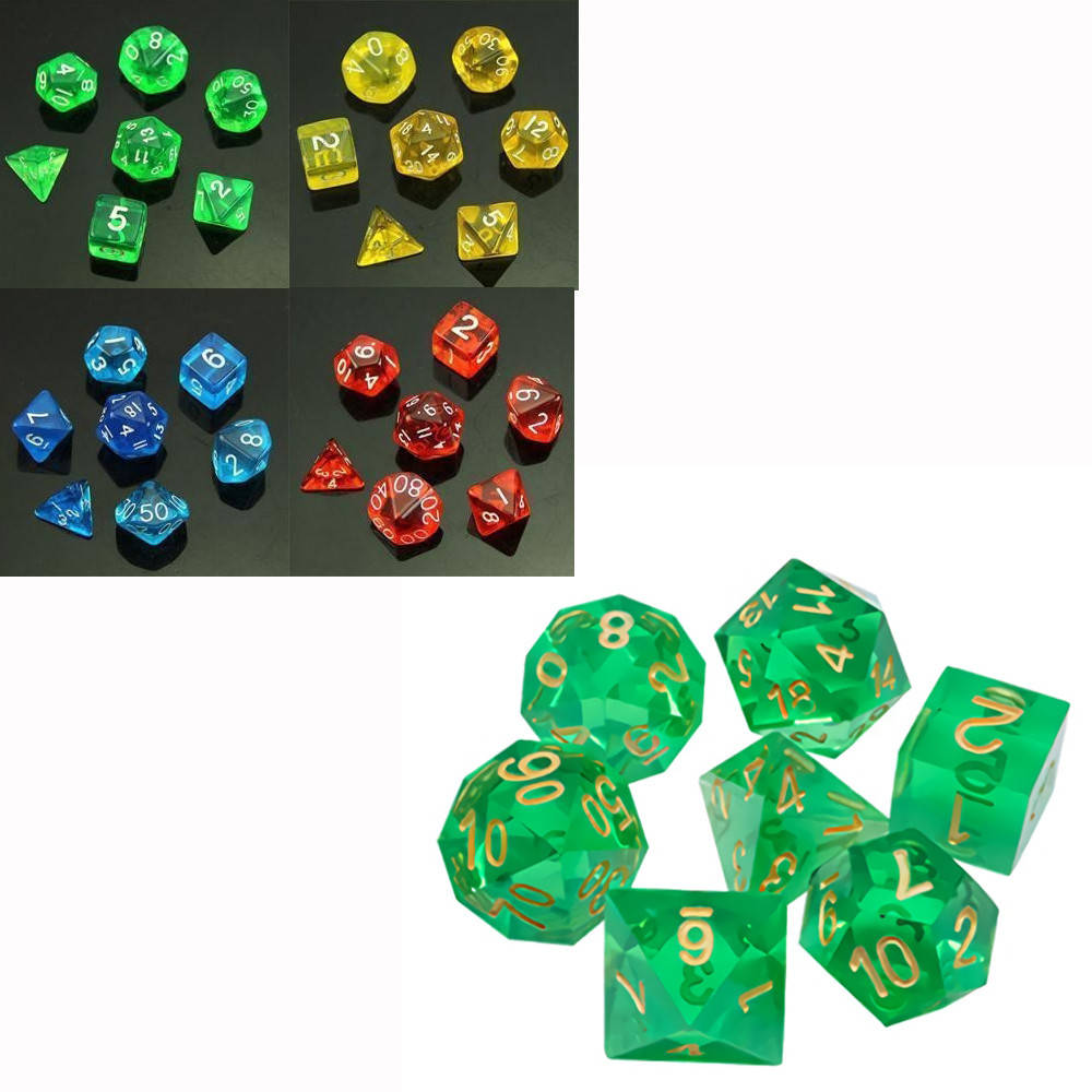 

Игральные кости многогранные, пластиковые-набор 7 шт.