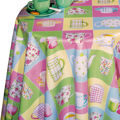 

Скатерть клеёнка на стол Чайный сервиз