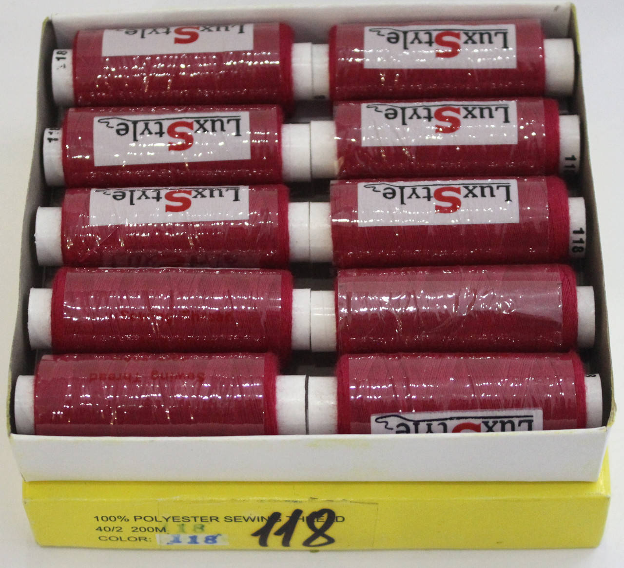 

Нитки швейные LuxStyle 40/2-200м (100% полиэстeр) №118, Разные цвета