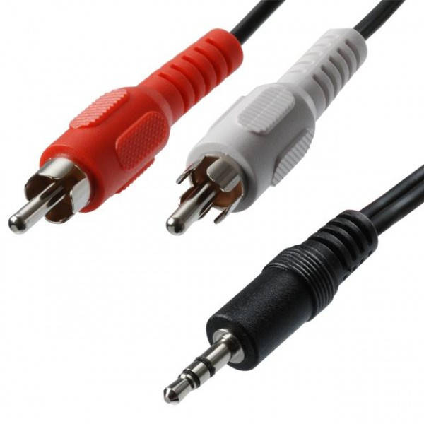 

Кабель стерео Jack 3.5 на 2 RCA (тюльпан), 1.5m