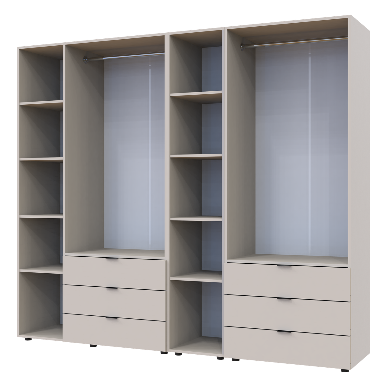 Розпашна Шафа для одягу Doros Гелар з Етажеркою Кашемір 2+3 ДСП 231.9х49.5х203.4 (80737650) 9