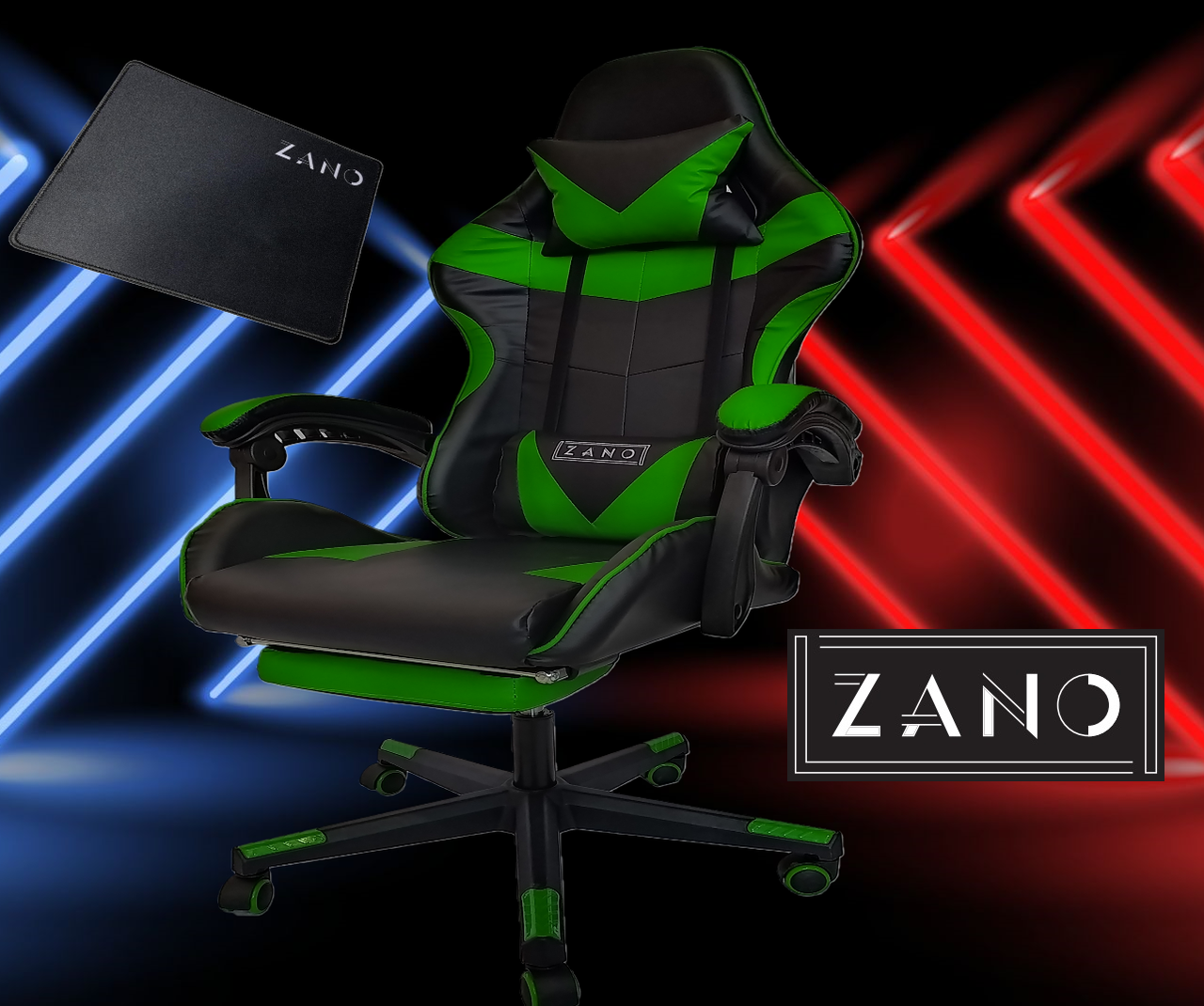 

Компьютерное кресло ZANO VINTO GREEN + оригинальный коврик для мыши!, Зелёный