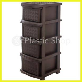 

Комод пластиковый R-plastic 4 яруса коричневый