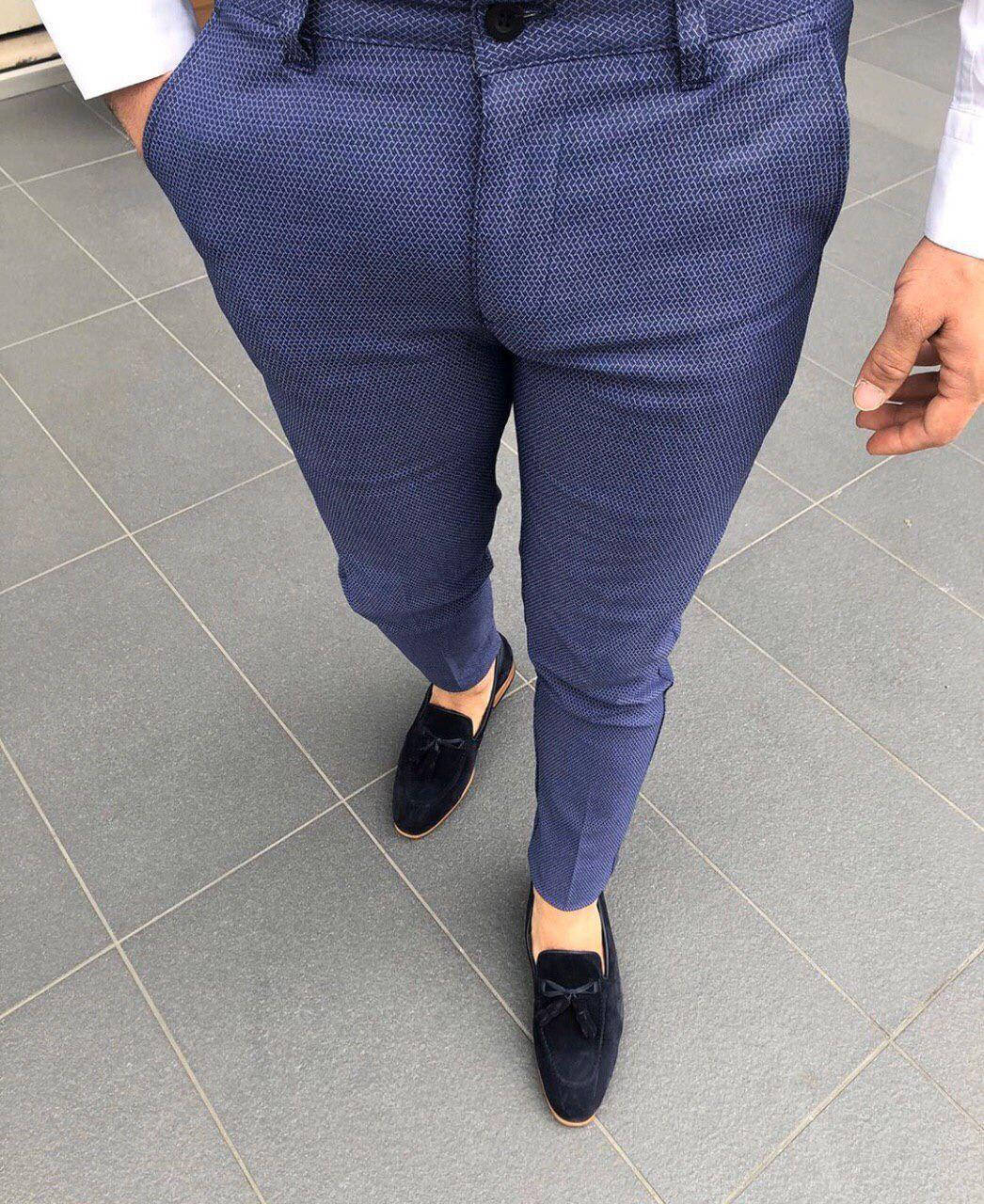 

Мужские классические брюки (синие) монолит XXL