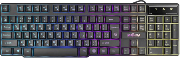 

Клавиатура Defender Mayhem GK-360DL RU Black, RGB (45360), Черный