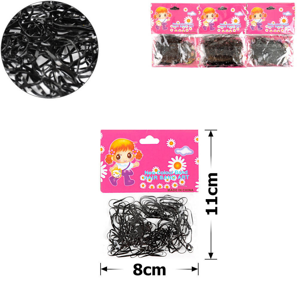 

Резинка-тропиканка силиконовая для афрокосичек тонкая нарезка чёрная