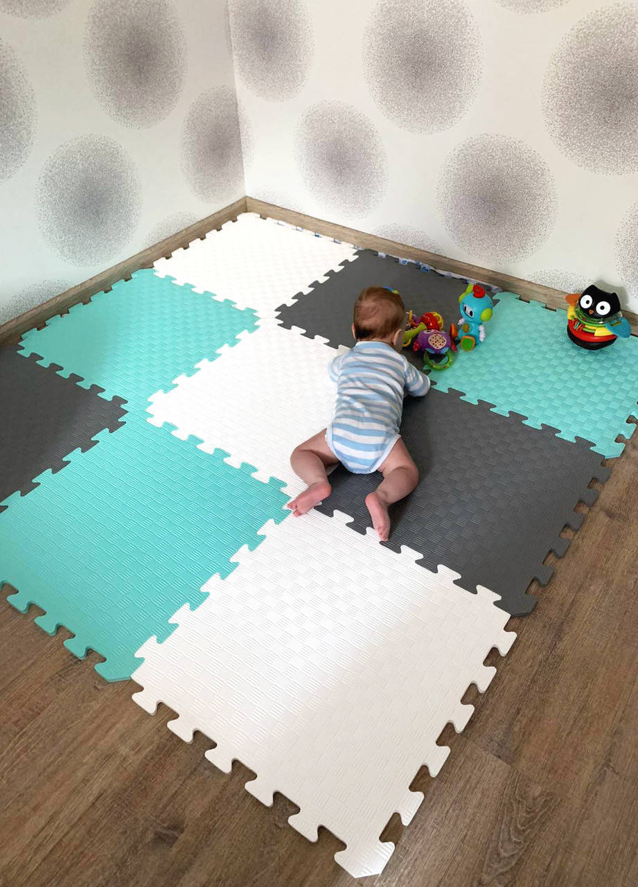 

Детский коврик-пазл "Радуга" Eva-Line 150*150 см Плетенка 9 пазлов