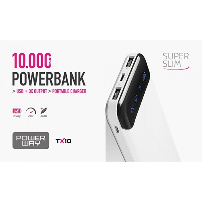 

Power Bank 10000 mAh TX10 с цифровым дисплеем