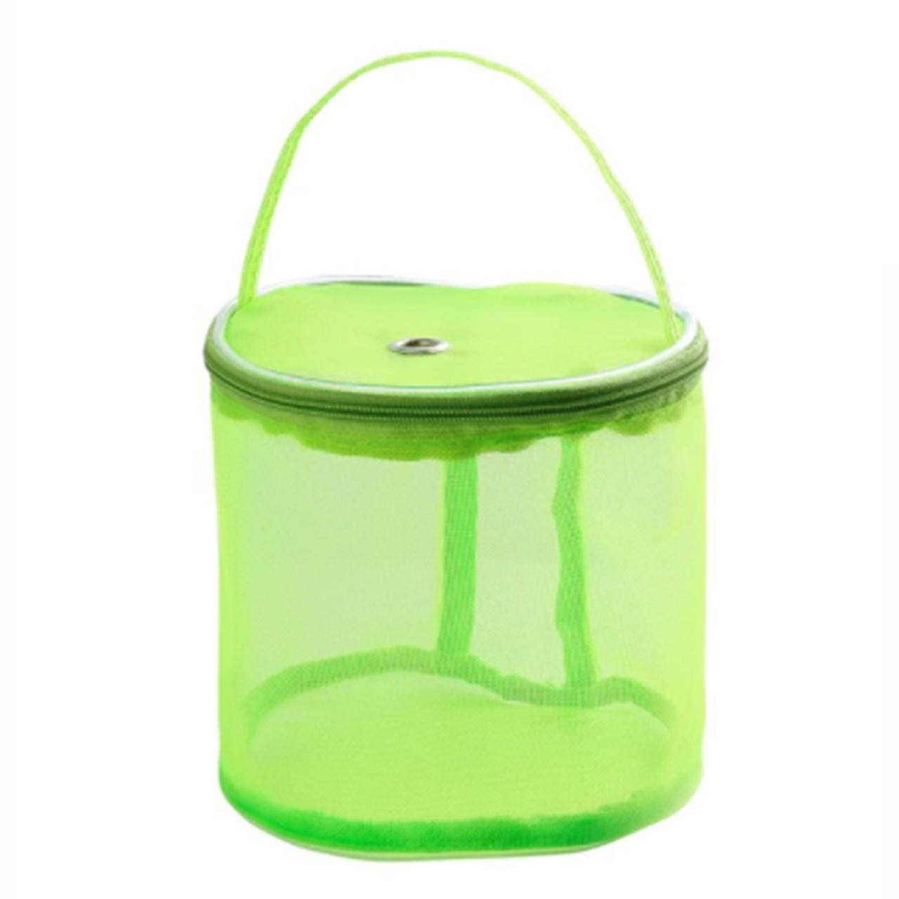 

Сумка для хранения пряжи зеленая, круглая, сетка, S (высота 14 см, диаметр 14 см), Зелёный