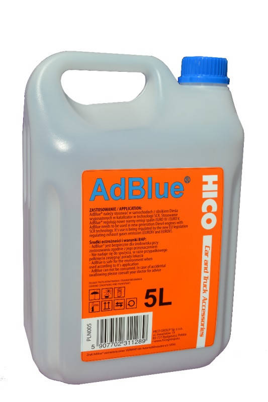 

Реагент AdBlue HICO для снижения выбросов оксидов азота 5 л (AD BLUE M 5L +L)