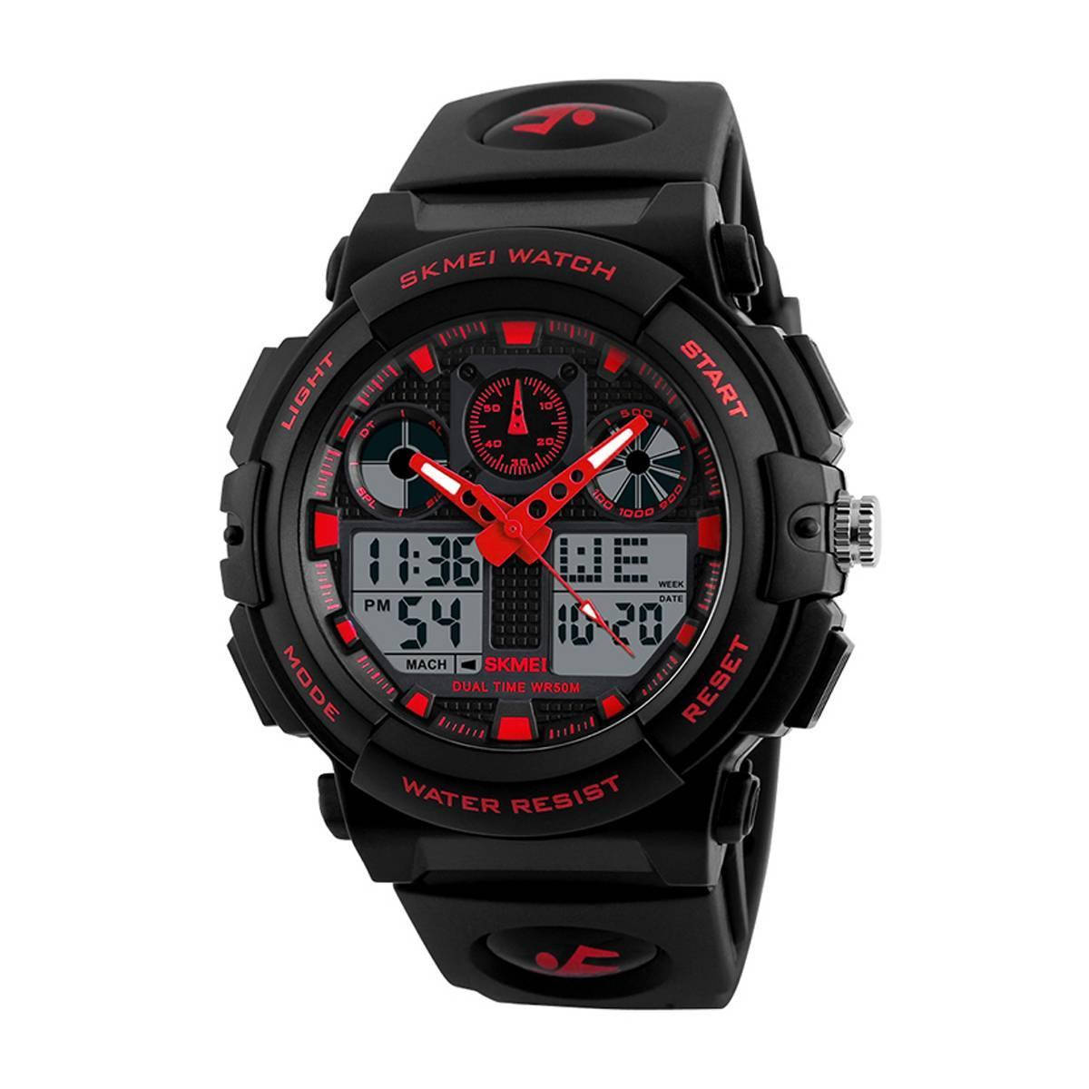 

SKMEI 1270 черный-красный мужские спортивные часы