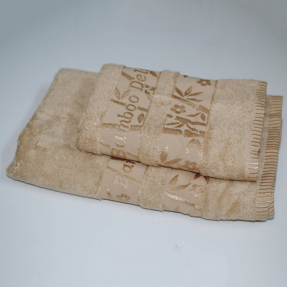 

Полотенце махровое Issihome Bamboo Delux бежевое 50х90 см