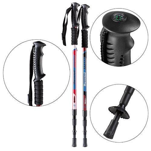 

Палки для скандинавской ходьбы (Трекинговые палки) Trekking Anti-shock Lmax=135cm Дюралюминий Red CN-TY0313