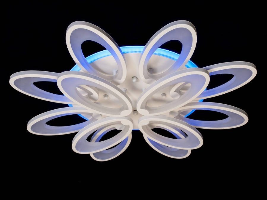 

Люстра светодиодная 1673/8+4 white/black 200w диммируемая с led подсветкой