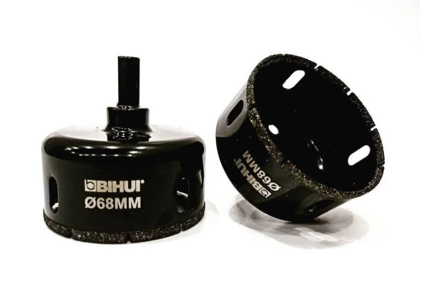 

Коронка алмазная BIHUI с гальваническим напылением для мокрого сверления 68 мм