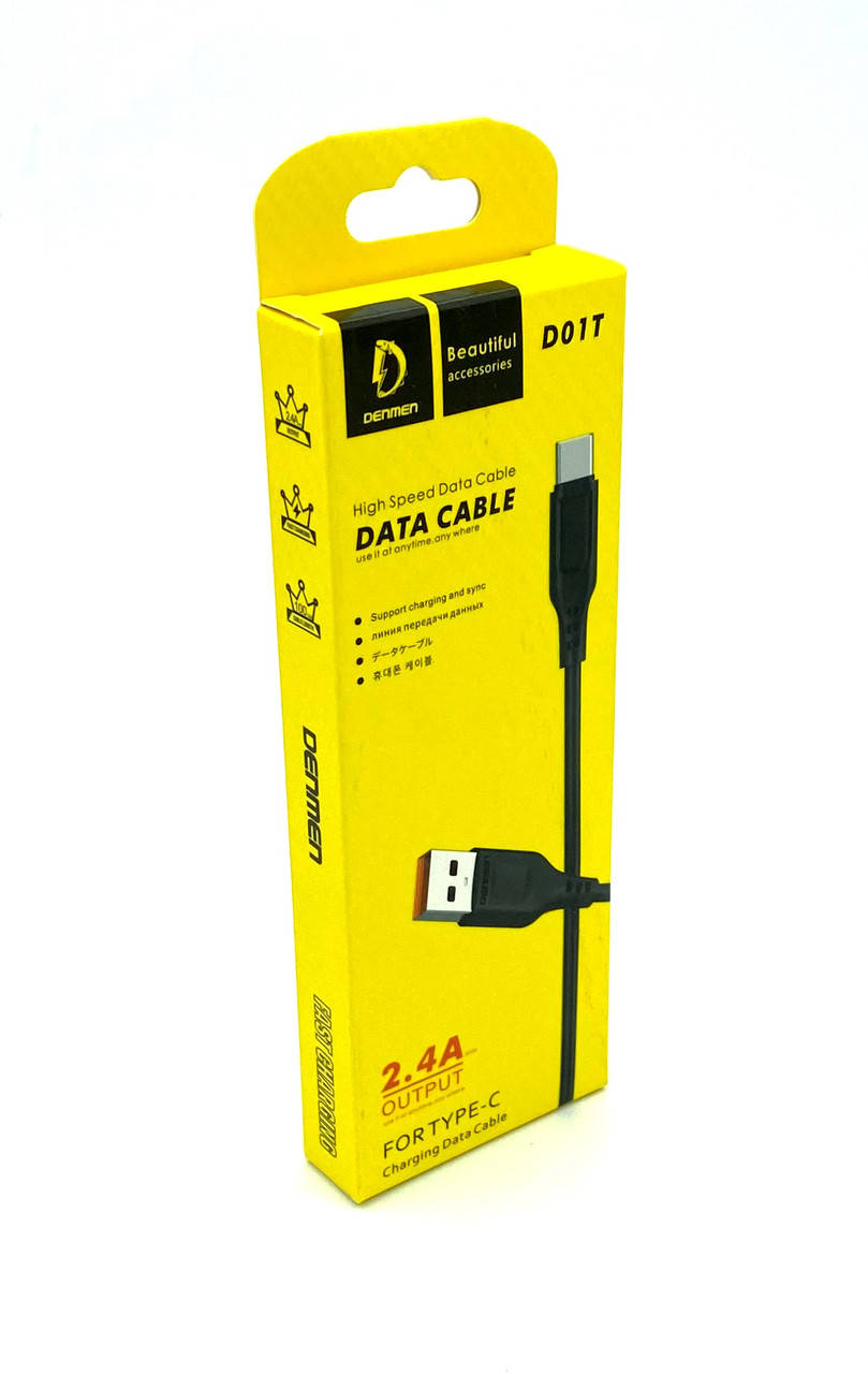 

Дата кабель DENMEN D01T Type C Черный