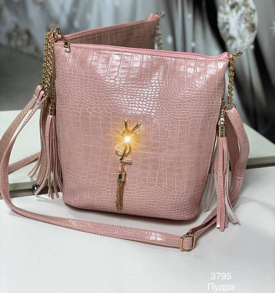 

Женская сумка рептилия (12 расцветок), Пудровый