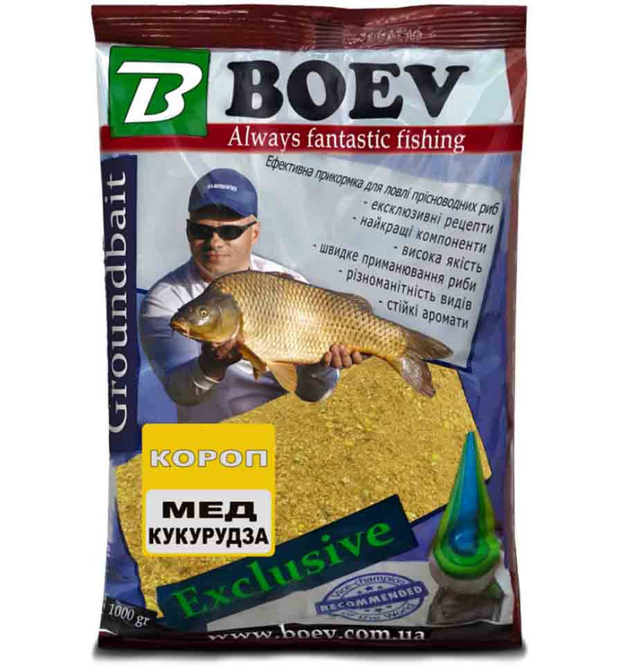 

Прикормка Боева BOEV Exclusive Карп Мед Кукуруза, 1 кг