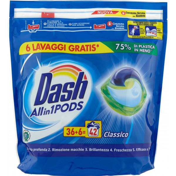 

Капсулы для стирки универсального белья Dash Classico 3 в 1 42 шт