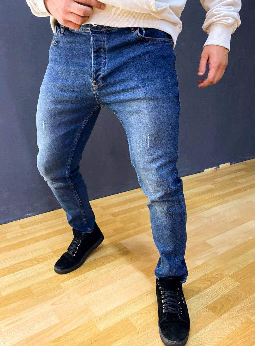 

Мужские стильные джинсы ZARA SKINNY (синие) Заужены. Турецкие мужские джинсы
