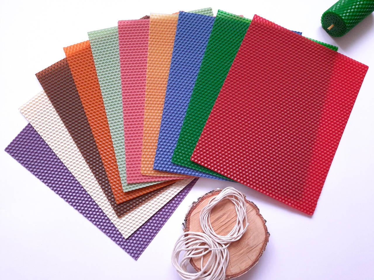 

Кольорова вощина для виготовлення свічок "Промені тепла"