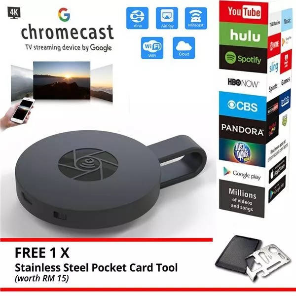 

Адаптер беспроводной Mirascreen Mirroring Chromecast Медиаплеер-мультимедийный WiFi адаптер