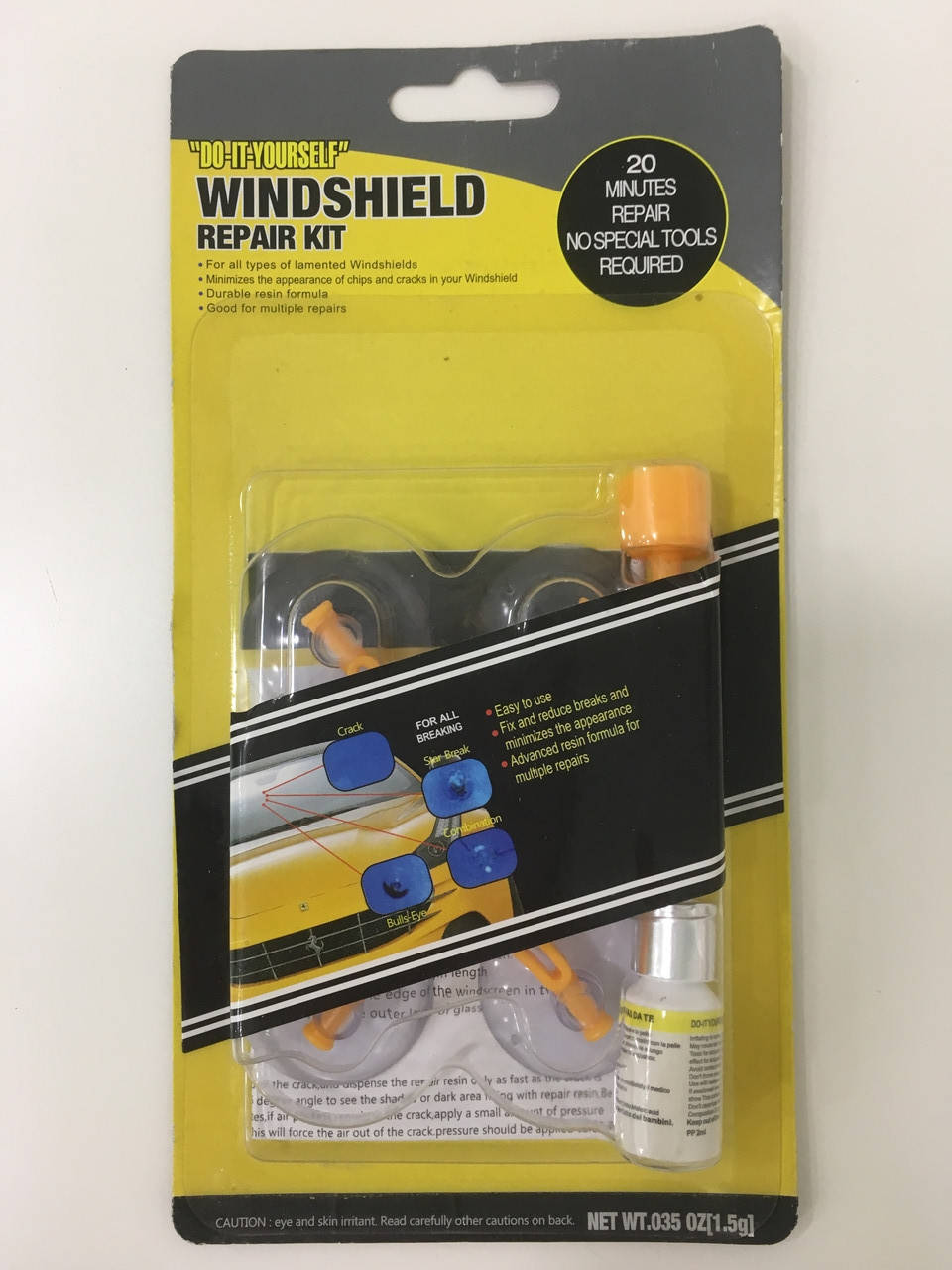 

Набор для ремонта трещин лобового стекла Windshield Repair Kit