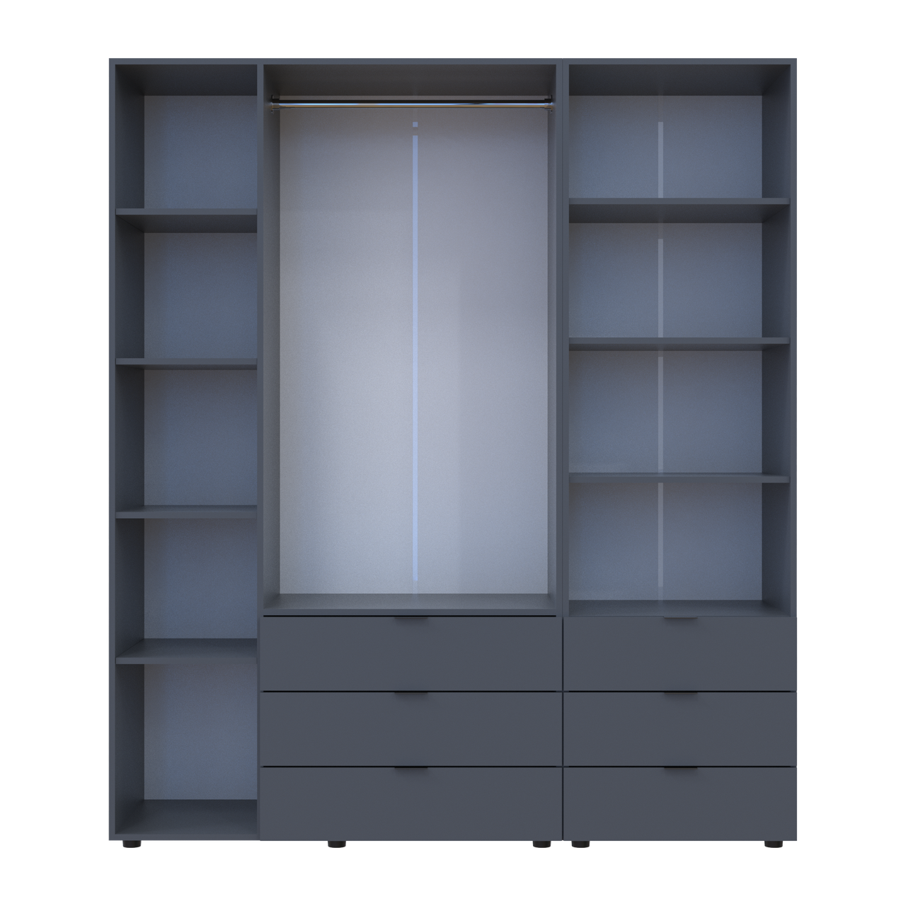 Шафа для одягу Doros Гелар Графіт 3ДСП з пеналом 176.2х49.5х203.4 (42005169) 6