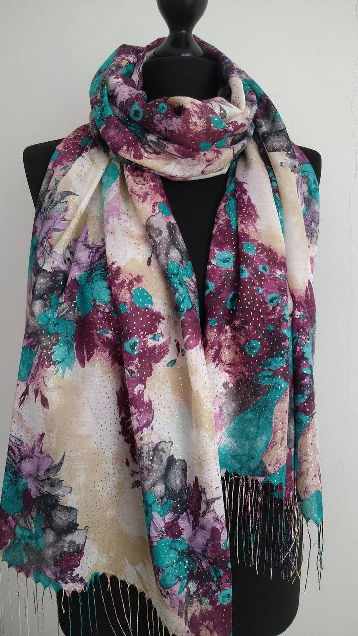 

Шарф палантин тонкий с абстрактным цветочным принтом, Разные цвета