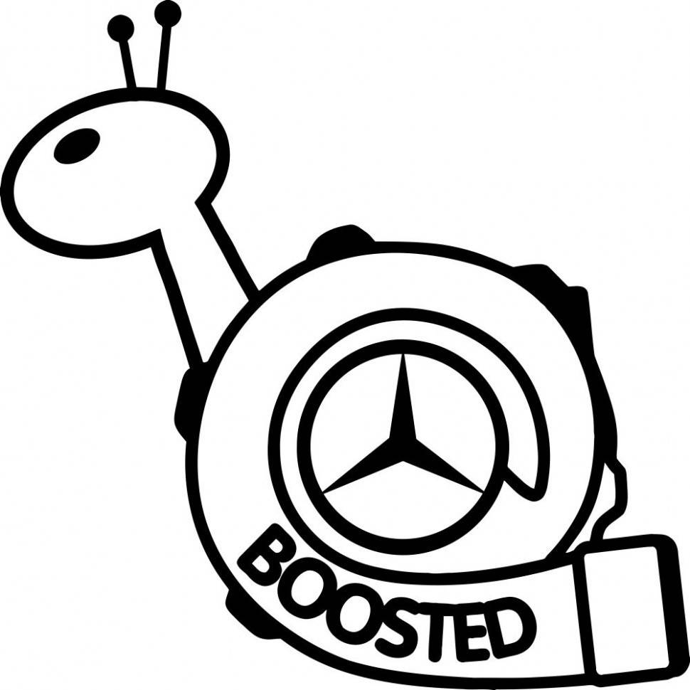

Виниловая наклейка на автомобиль - Mercedes Boosted | Турбо Улитка Мерседес