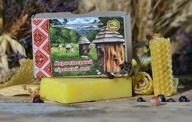 

Натуральное мыло ручной работы "Карпатский горный мёд", ЯКА, 75 г