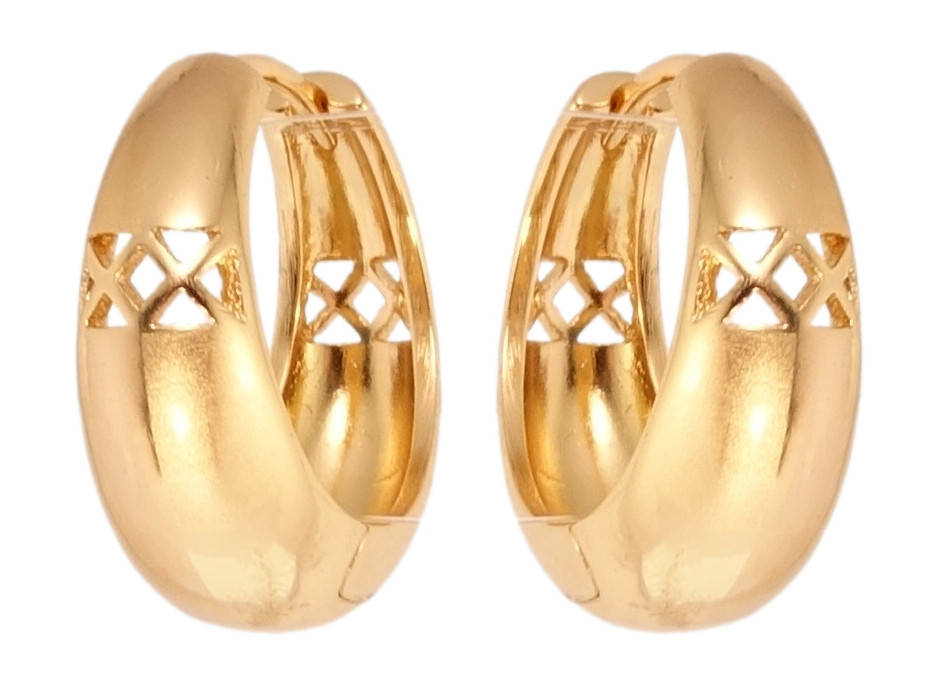 

Серьги Xuping Позолота 18K колечки "Объемные колечки с узором треугольные вырезы"