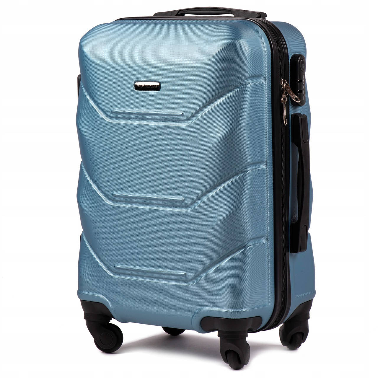 

Чемодан Wings 147  (S) на 4 колесах Серебристо-синий