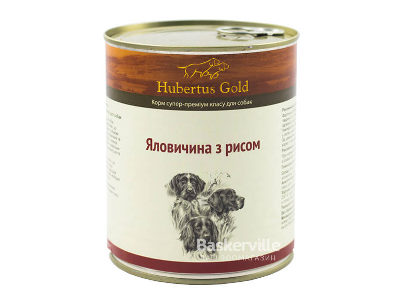 

Hubertus Gold Консервированный корм для собак с говядиной и рисом, 800 г