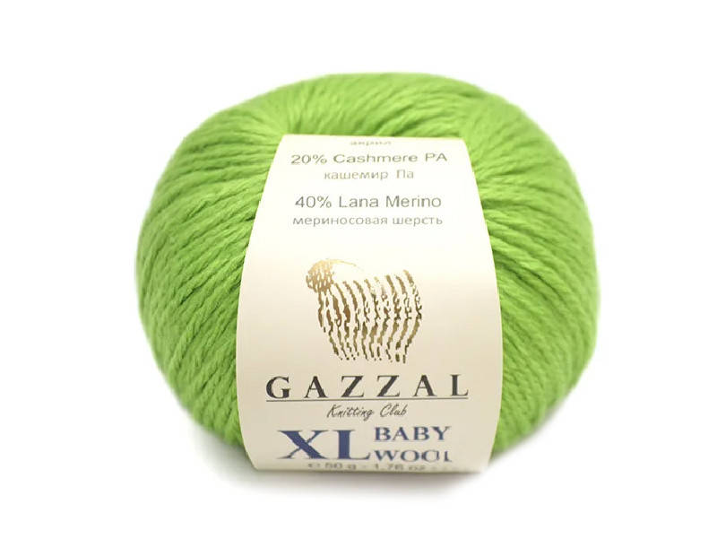 

Gazzal Baby Wool XL, Салат №821, Салатовый