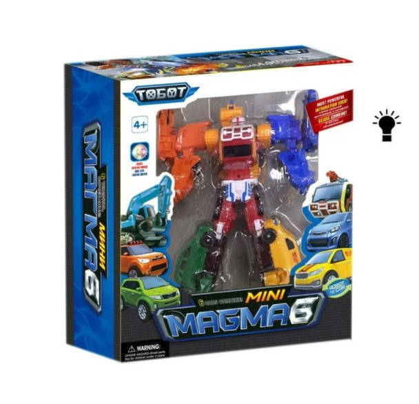 

Трансформер Тобот mini MAGMA 6в1, со светом, в коробке