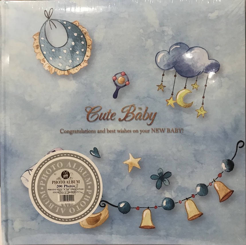 

Альбом детский на 200 фотографий 10х15 см Cute baby blue, Синий