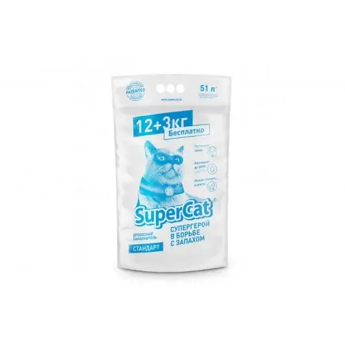 

Древесный наполнитель SuperCat для туалета, эконом, 15 кг