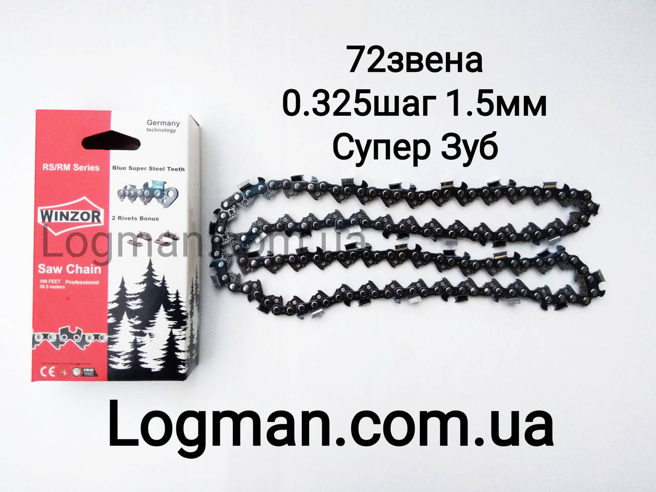 

Цепь Winzor 72зв,325шаг,1.5мм,45см,Супер Зуб