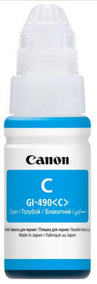 

Чернила Canon для Pixma G1400/G2400/G3400 GI-490C Cyan (0664C001) оригинальные 70мл