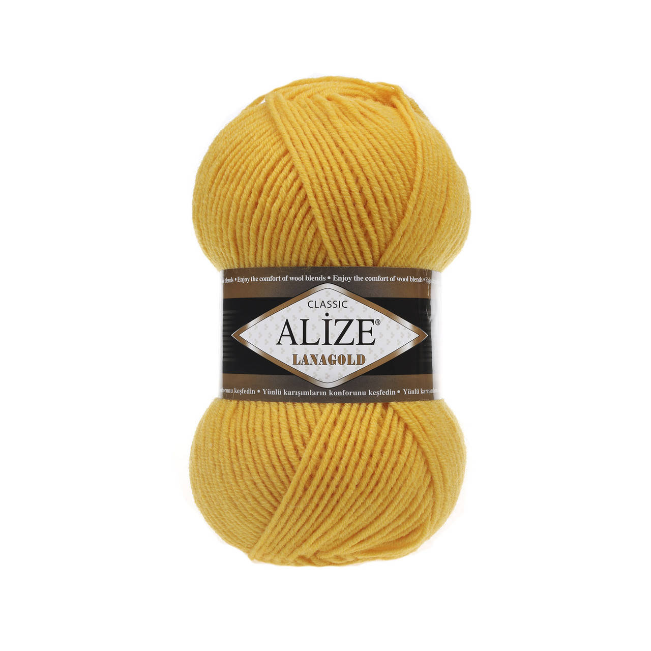

Alize Lanagold (Ализе Лана Голд) №216 желтый (Пряжа, нитки для вязания полушерсть)