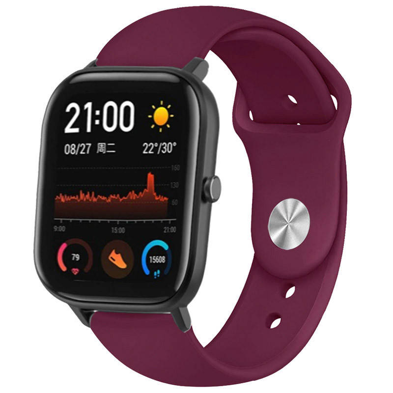 

Силиконовый Ремешок для Xiaomi Amazfit/Samsung 20 mm (Бордовый / Dark Maroon)