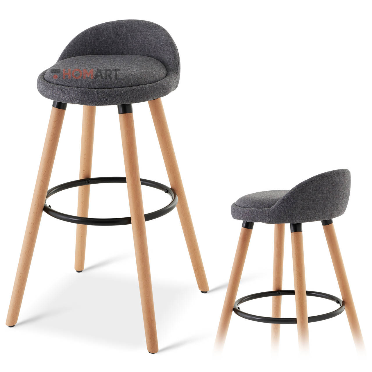 

Стул барный в стиле лофт Homart L01 текстиль серый (9449)