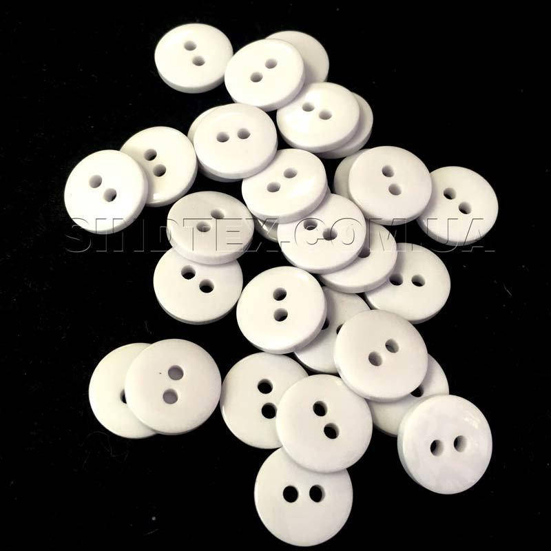 

10 шт. - Пуговицы рубашечные Ø-15мм цвет белый (2-БП-11)