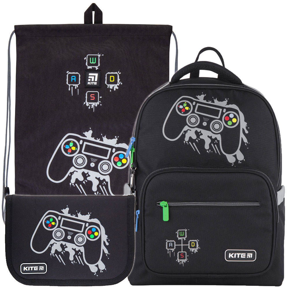 

Рюкзак в комплекте 3 в 1 Gamer KITE K21-770M-1+600M-6+622-4, Черный