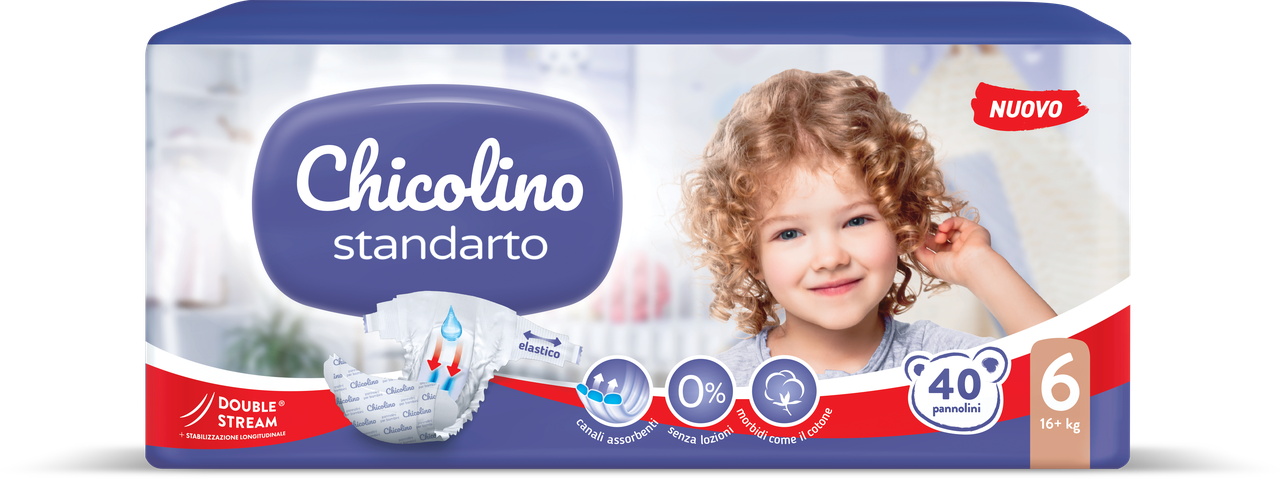 

Chicolino подгузники детские 6 (16+кг) 40шт JUMBO Standarto (большая пачка) (Чиколино)