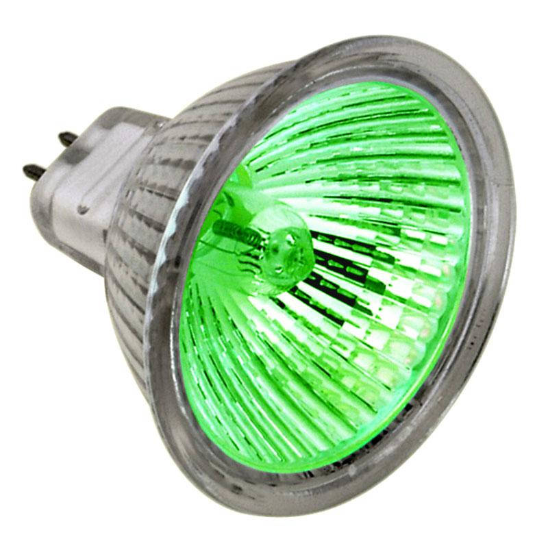 

Лампа галогенная с отражателем 220v 50w DELUX MR16 зел.