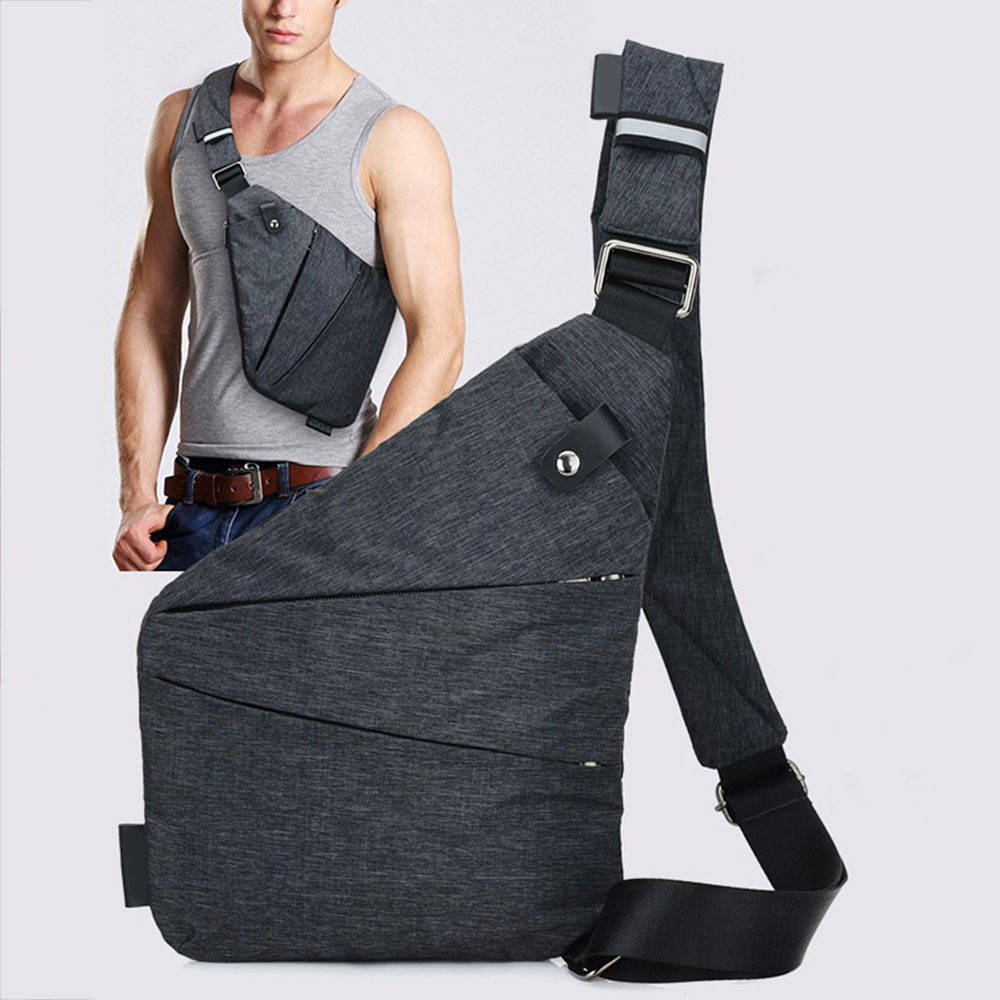 

Мужская сумка через плечо Cross Body 30х22х15 / Сумка мессенджер Черная, Черный