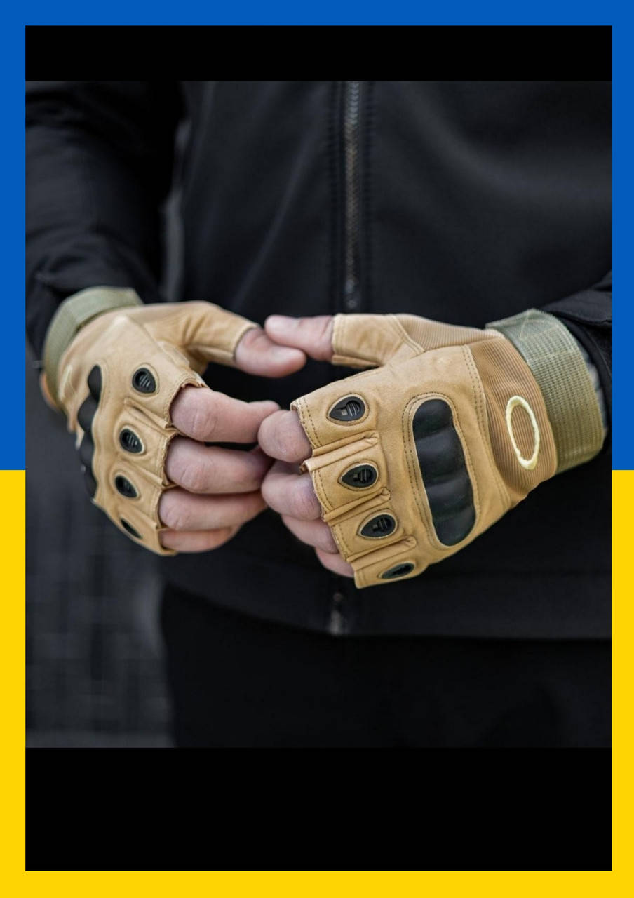 

Перчатки тактические Oakley беспалые армейские Coyote L, Черный